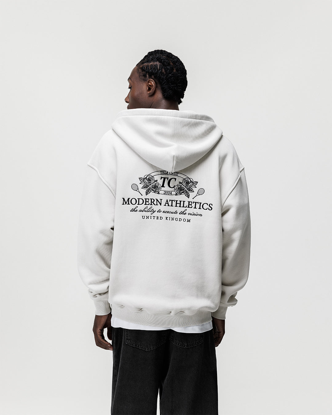 LIGHT GREY MODERN ATHLETICS ZIP THROUGH HOODIE