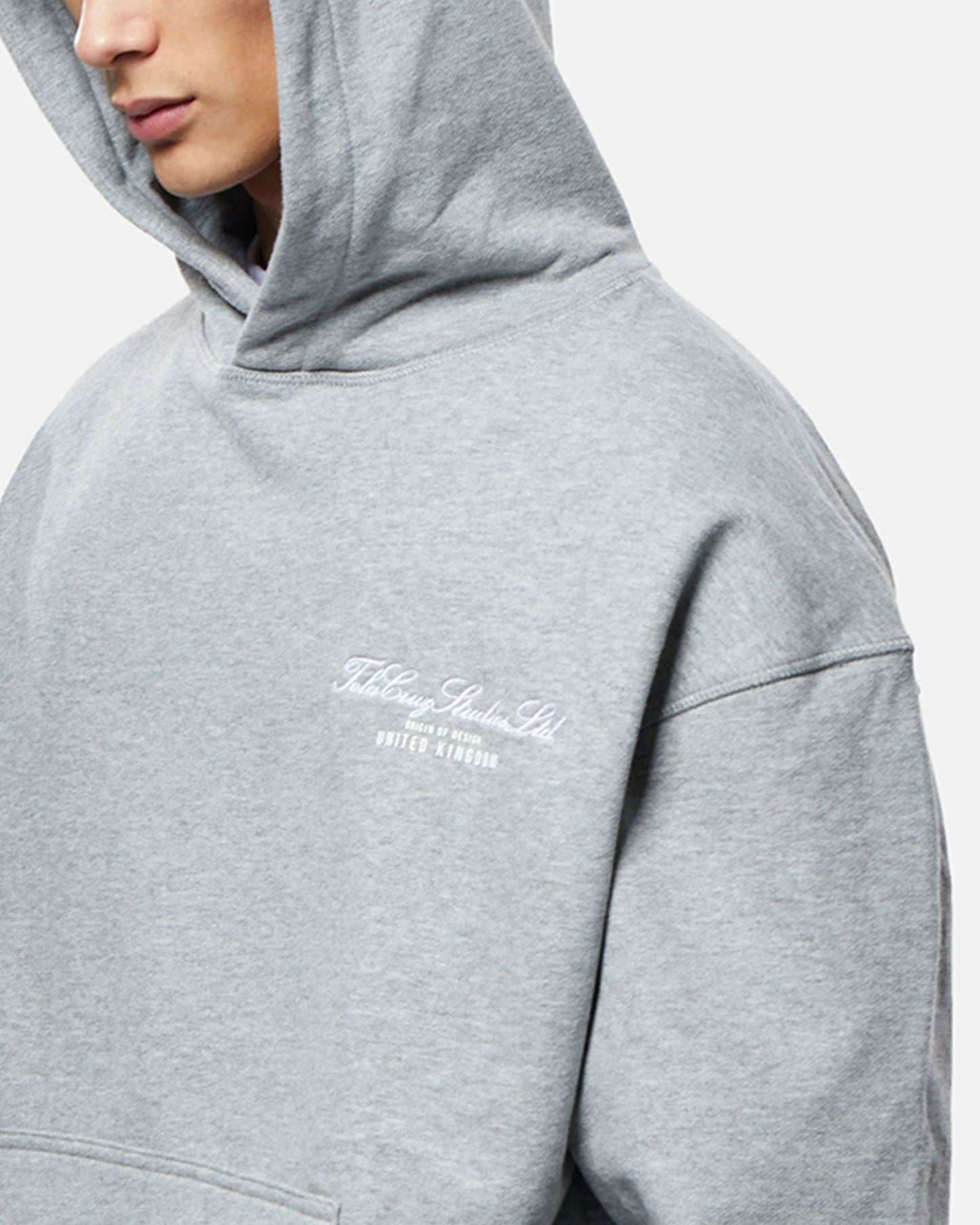 HEAVYWEIGHT GREY MARL STUDIOS HOODIE