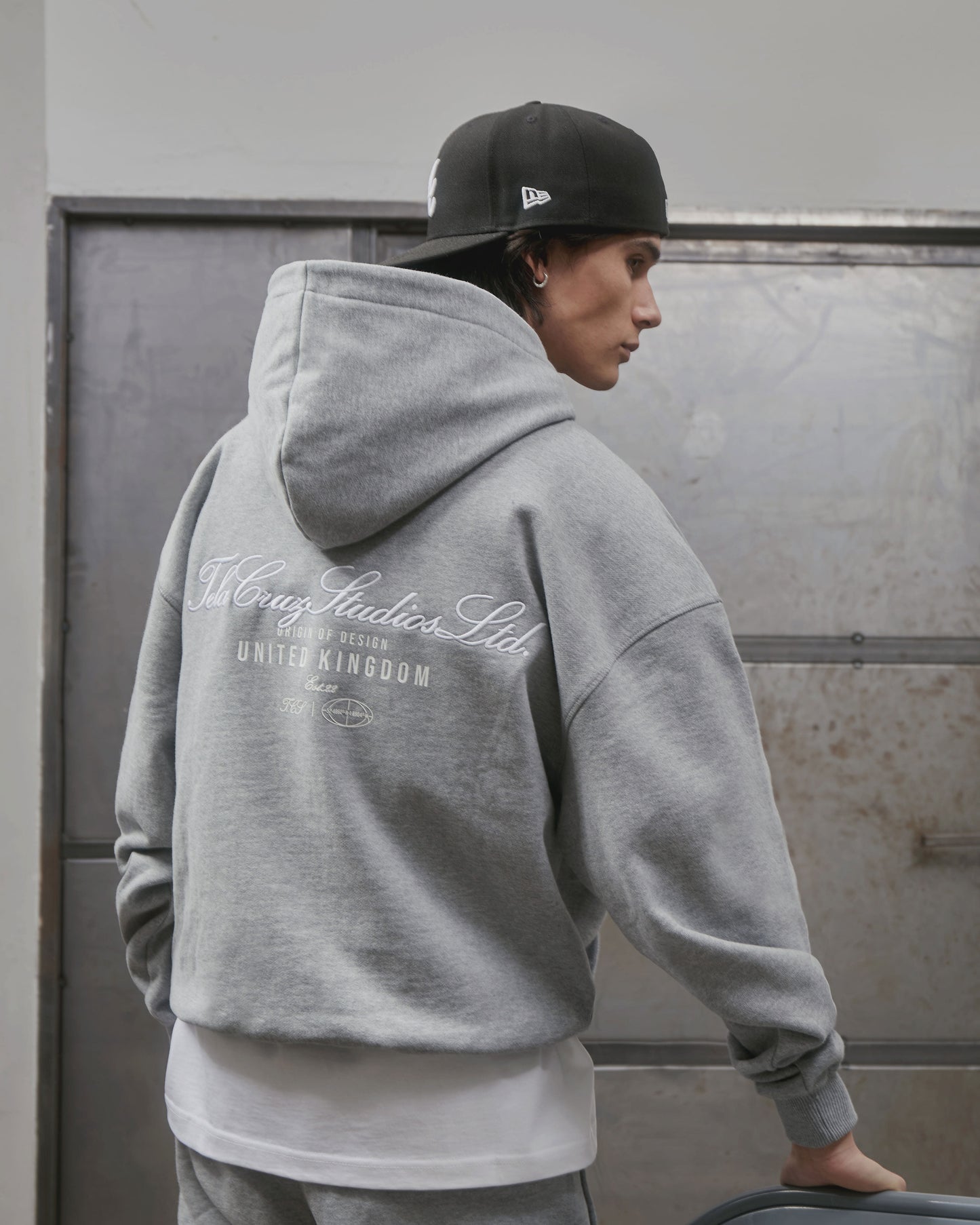 HEAVYWEIGHT GREY MARL STUDIOS HOODIE