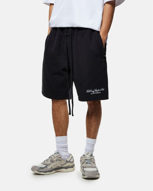 HEAVYWEIGHT WASHED BLACK STUDIOS SHORTS