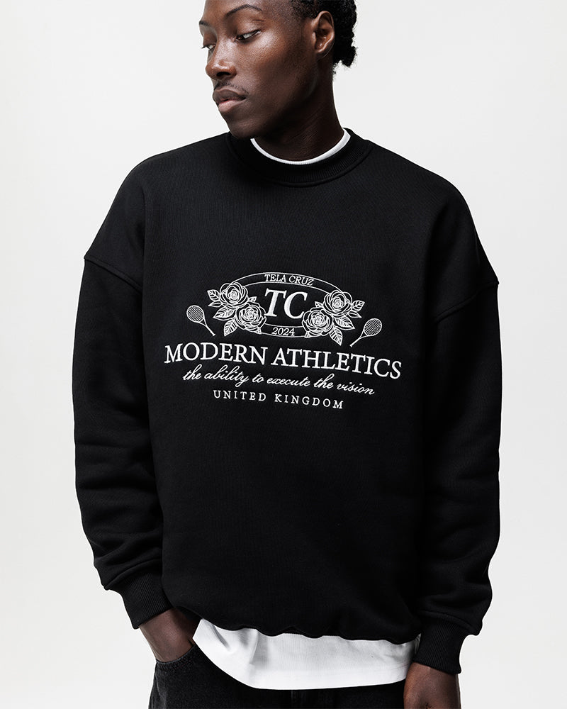 BLACK MODERN ATHLETICS CREWNECK SWEATSHIRT