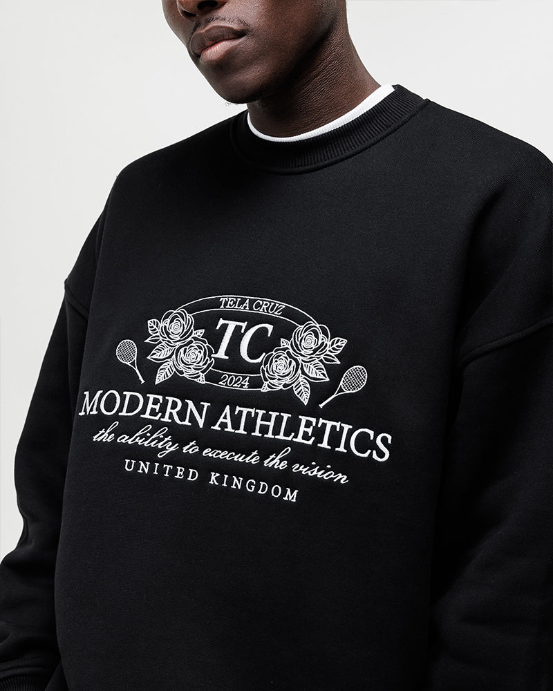 BLACK MODERN ATHLETICS CREWNECK SWEATSHIRT