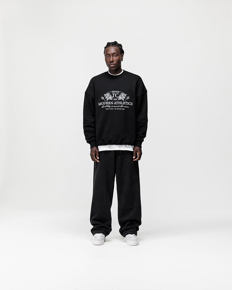 BLACK MODERN ATHLETICS CREWNECK SWEATSHIRT